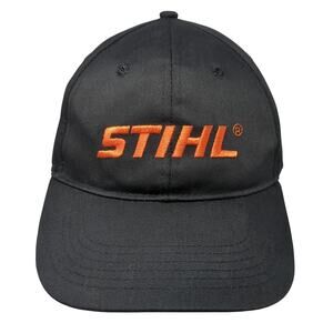 STIHL Snapback Hat Black One Size Embroidered Adjustable Vent Holes